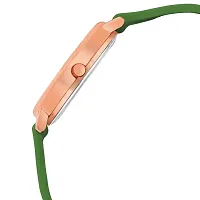 LORTTA LT- 537 Green Two Tone Round Dial Silicone Belt Analog Women Watch For Girls-thumb3