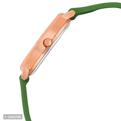 LORTTA LT- 537 Green Two Tone Round Dial Silicone Belt Analog Women Watch For Girls-thumb4