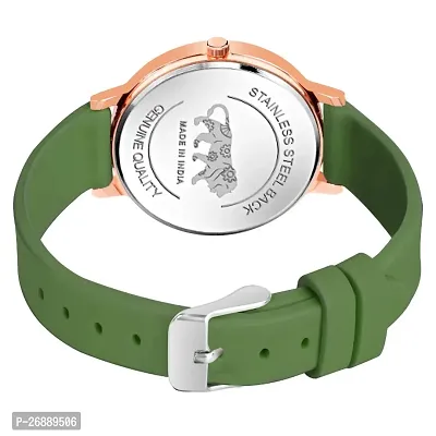 LORTTA LT- 537 Green Two Tone Round Dial Silicone Belt Analog Women Watch For Girls-thumb5