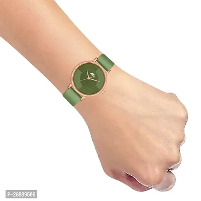 LORTTA LT- 537 Green Two Tone Round Dial Silicone Belt Analog Women Watch For Girls-thumb3