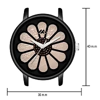 LORETTA LT-607 Peach Leather Belt Black Dial Women Watch For Girls-thumb4