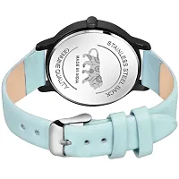 LORETTA LT-610 Blue Leather Belt Black Dial Women Watch For Girls-thumb4