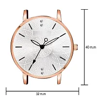 LORETTA LT-313 White Leather Strap Round Dial Women Watch For Girls-thumb1