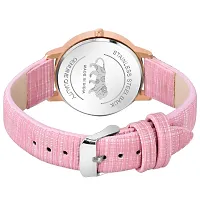 LORETTA LT-314 Pink Leather Strap Round Dial Women Watch For Girls-thumb4