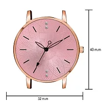 LORETTA LT-314 Pink Leather Strap Round Dial Women Watch For Girls-thumb1