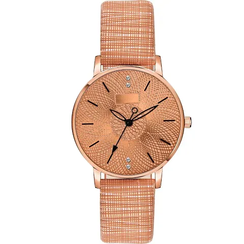 LORETTA LT-315 Leather Strap Round Dial Women Watch For Girls