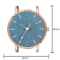 LORETTA LT-316 Blue Leather Strap Round Dial Women Watch For Girls-thumb3