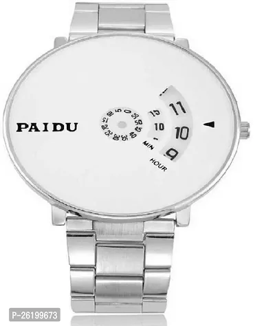 Stylish White Steel Analog Watch For Men-thumb0