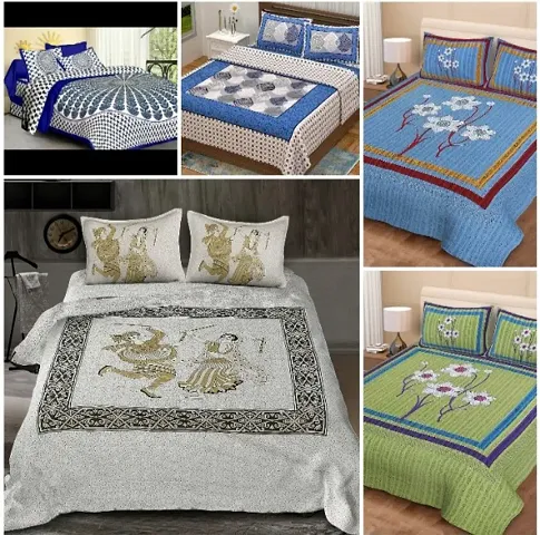 Cotton Printed Double Bedsheet Combo Of 5 Vol 1