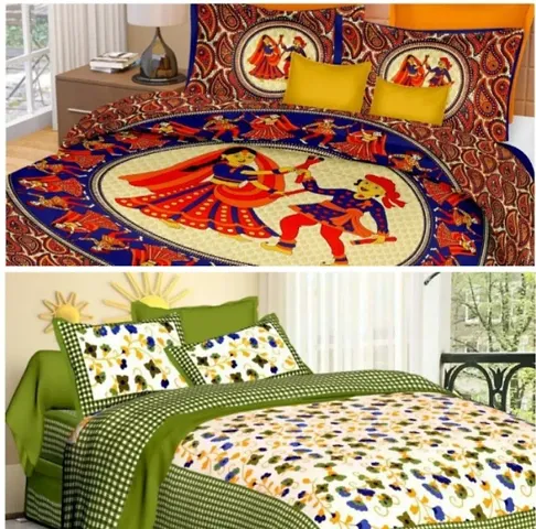 Best Price Cotton Double Bedsheets Combo Of 2 Vol 6