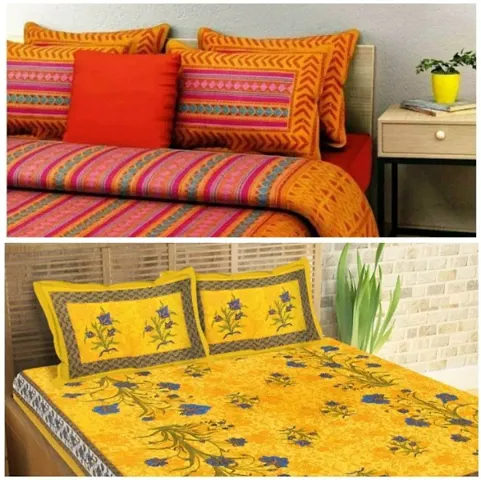 Best Price Cotton Double Bedsheets Combo Of 2 Vol 4