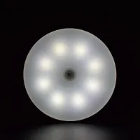 HOMELY24 Round Shape 8 Led Motion Sensor Induction Led Light for Hallway, Wardrobe, Basement, Cupboard, Garage-thumb1