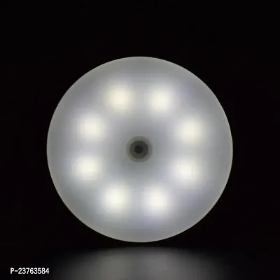 HOMELY24 Round Shape 8 Led Motion Sensor Induction Led Light for Hallway, Wardrobe, Basement, Cupboard, Garage-thumb2