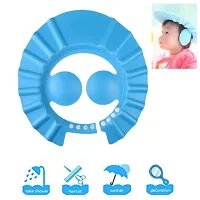 HOMELY24 Adjustable Safe Soft Bathing Baby Shower Cap | Wash Hair Baby Cap to Protecting Babies' Eyes and Face-thumb1