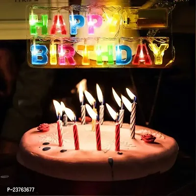 HOMELY24 Decorations Plastic Happy Birthday Lights | 13 Led Letter Battery Operated String Lights | Outdoor String Lights-thumb2