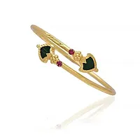 CUTE GOLD One Gram Gold Plated Copper Traditional Stone Bangle for Women  Girls-thumb1