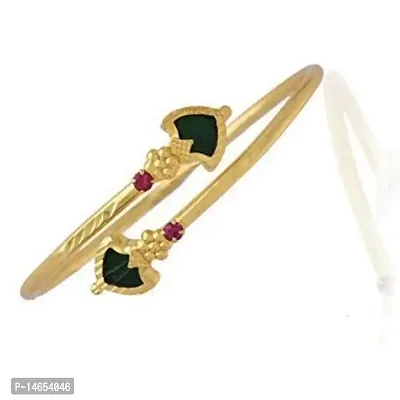 CUTE GOLD One Gram Gold Plated Copper Traditional Stone Bangle for Women  Girls-thumb0