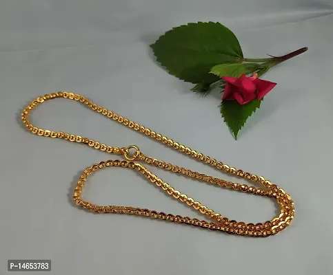 CUTE GOLD 1 Gram Micro Gold Plated  Copper Traditional Designer Fashion Jewellery Chain for Women-thumb3