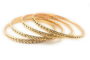 CUTE GOLD 1 Gram Gold Plated Copper Traditional Plain Bangle Set for Women  Girls-thumb2