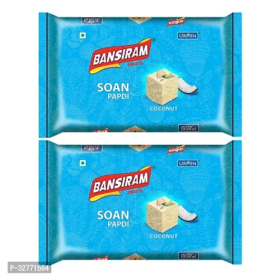 Bansiram Sweets Soan Papdi Coconut Box (Pack of 2 - 250GM) - 500GM-thumb0