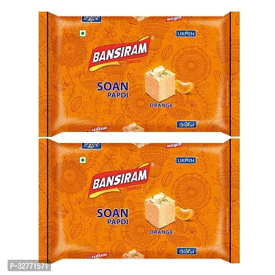 Bansiram Sweets Soan Papdi Orange Box (Pack of 2 - 250GM) - 500GM-thumb0