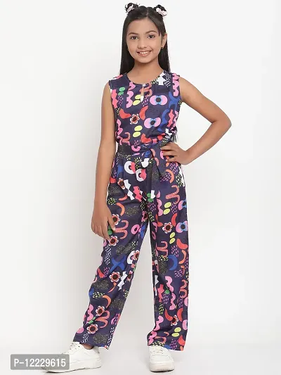 Multicolor Floral Print Crepe Jumpsuit-thumb0