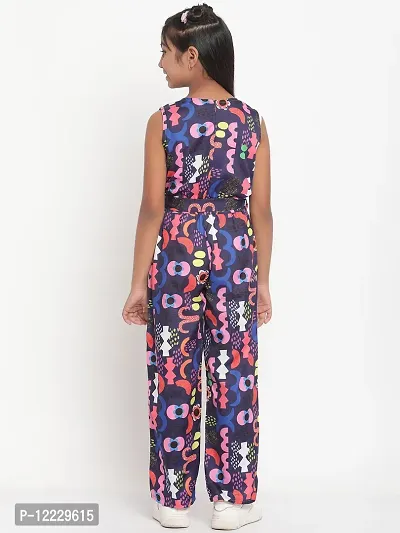 Multicolor Floral Print Crepe Jumpsuit-thumb2