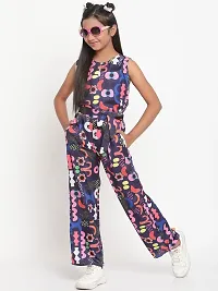 Multicolor Floral Print Crepe Jumpsuit-thumb4