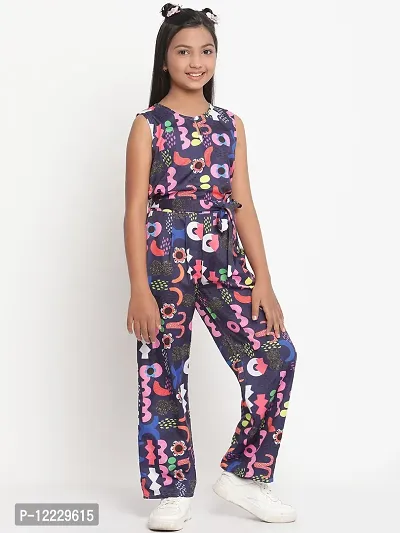 Multicolor Floral Print Crepe Jumpsuit-thumb4