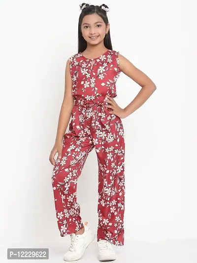 Stylish Fancy Crepe Basic Jumpsuit For Kids Girls