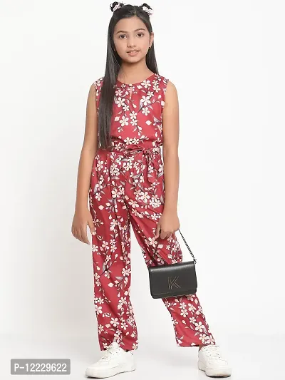 Stylish Fancy Crepe Basic Jumpsuit For Kids Girls-thumb5