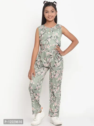 Stylish Fancy Crepe Basic Jumpsuit For Kids Girls