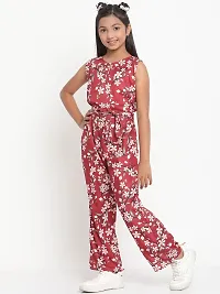 Stylish Fancy Crepe Basic Jumpsuit For Kids Girls-thumb2