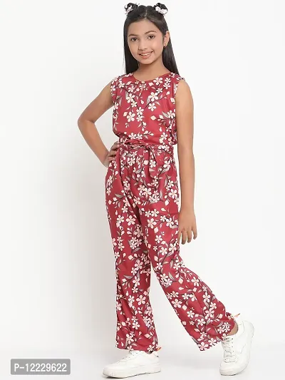 Stylish Fancy Crepe Basic Jumpsuit For Kids Girls-thumb3