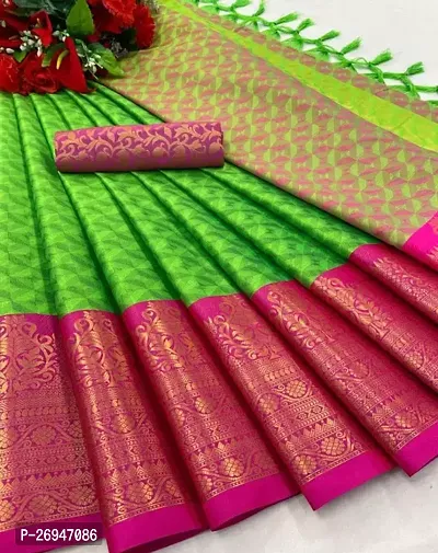 Stylish Cotton Silk Printed Saree with Blouse piece