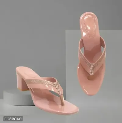 Elegant Pink Patent Leather Solid Sandals For Women