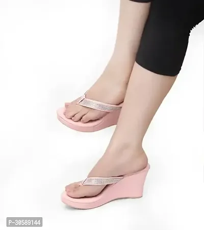 Elegant Pink Synthetic Embellished Sandals For Women