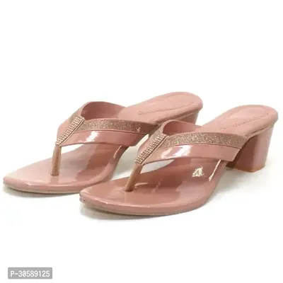 Elegant Pink Patent Leather Solid Sandals For Women