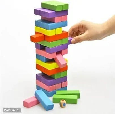 Wooden Colorful Jenga Building Blocks  (54 Pieces)-thumb0