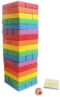 Wooden Colorful Jenga Building Blocks  (54 Pieces)-thumb1