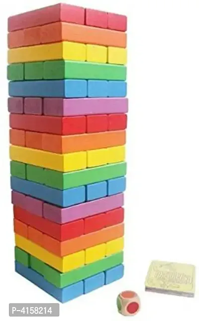 Wooden Colorful Jenga Building Blocks  (54 Pieces)-thumb2