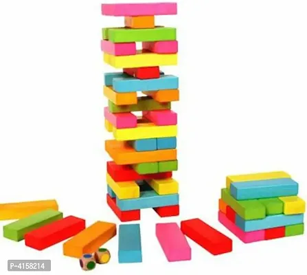 Wooden Colorful Jenga Building Blocks  (54 Pieces)-thumb3