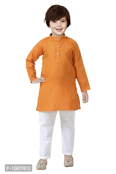 Trendy Boys Cotton Blend Regular Punjabi Kurta Pajama Set-thumb0