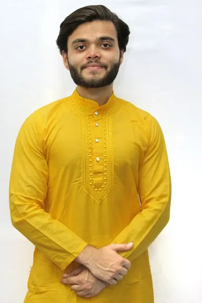 Reliable Embroidered Knee Length Kurta For Men