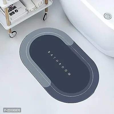 Doormats Quick Drying Bathroom Mats  Water Absorbent Door Mat for Home,Water Absorbing Non-Slip Bathroom Floor mats (Bathroom Print) (1, Multi Colour)-thumb4
