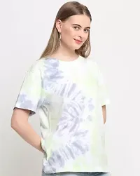 Elegant Multicoloured Cotton Self Design Tshirt For Women-thumb2