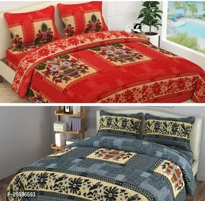 Comfortable Fleece Queen Bedsheet with Two Pillow Covers, Pack Of 2