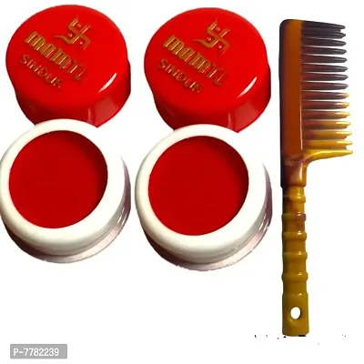 SINDOOR POWDER, LOOSE POWDER PACK OF 2 COLOUR: RED EACH 20GM COMBO PLASTIC COMB-thumb0