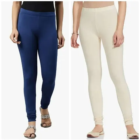 Fabulous Cambric Solid Leggings For Women Pack Of 2