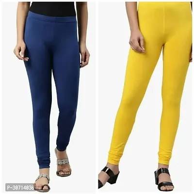 Fabulous Multicoloured Cotton Blend Solid Leggings For Women Pack Of 2